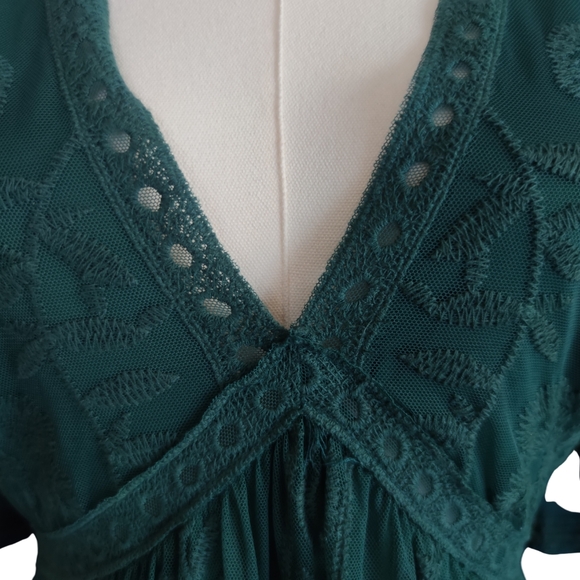 Blush Teal Maxi Dress with Embroidered Details - Picture 3 of 8